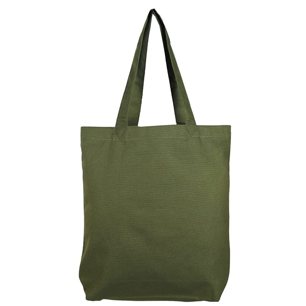 10 Oz. Cotton Canvas Shoulder Tote Bag - Olive, Solid XD